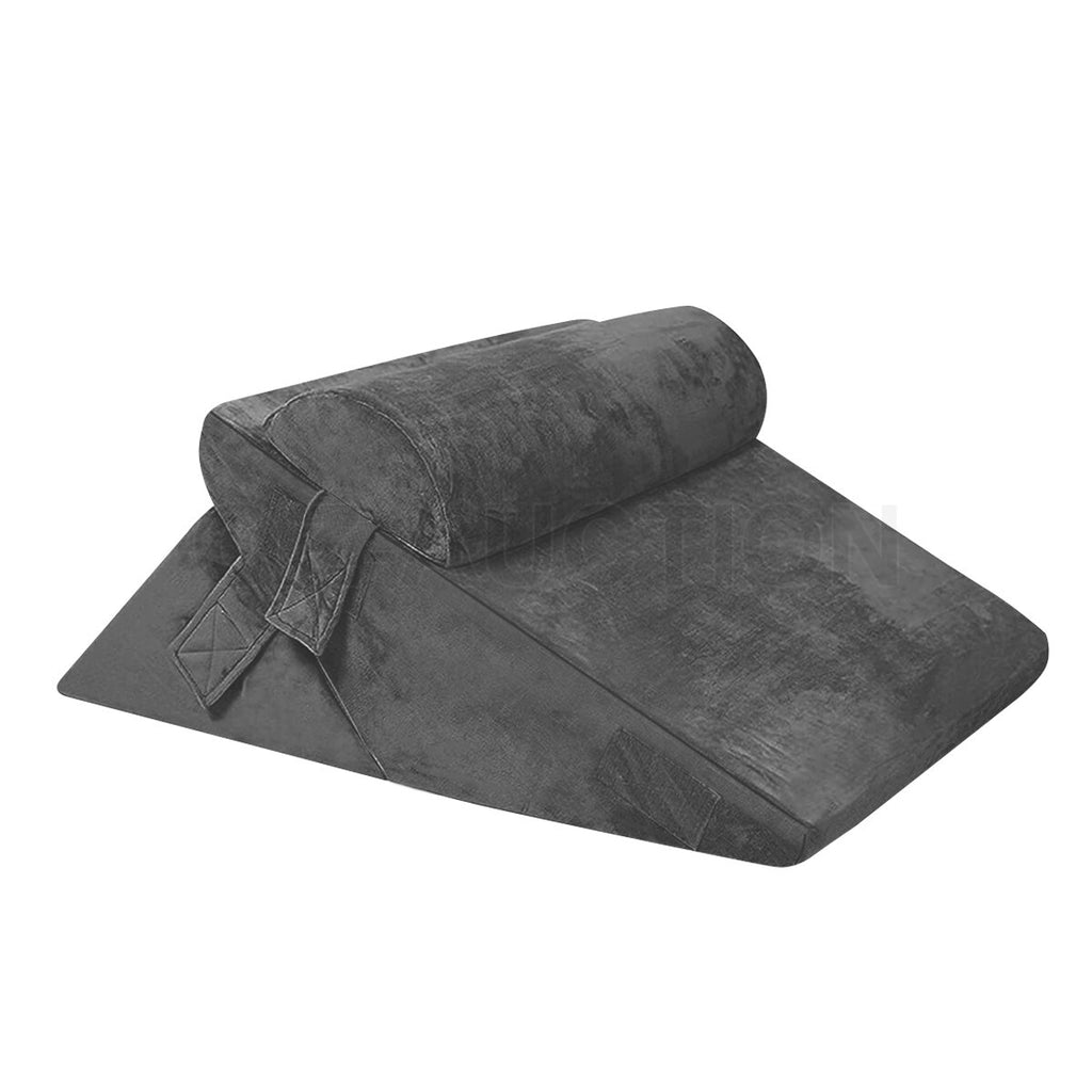 3PCS Wedge Pillow Set – Memory Foam Bed, Neck & Leg Support, Grey