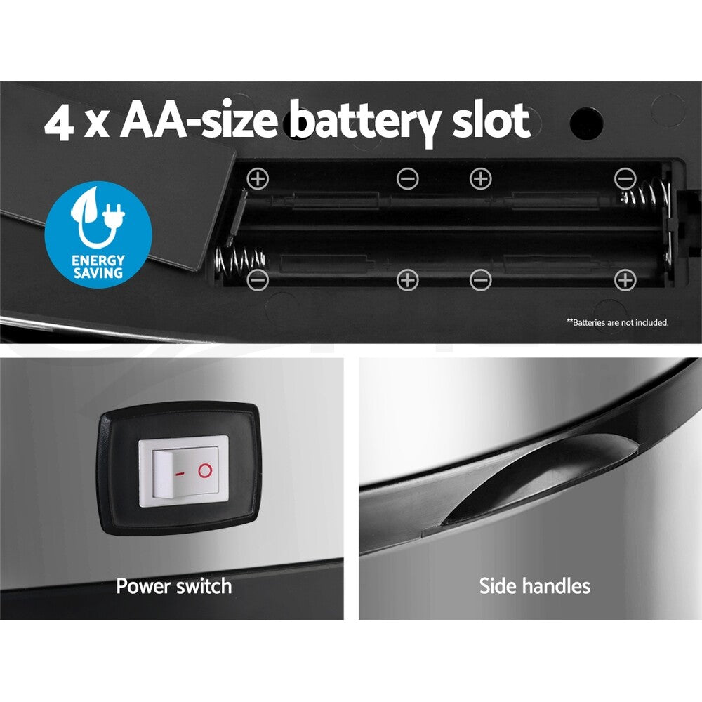 Devanti 68L Motion Sensor Bin Automatic Kitchen Trash Silver