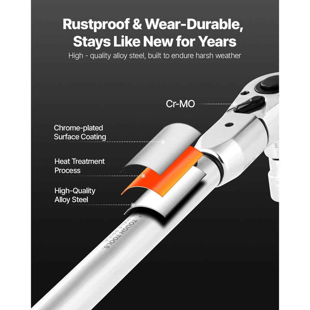 Uimoso Adjustable Click Torque Wrench 1/2 In Drive 20-160 lbf-ft/27.1-216.8 N.m