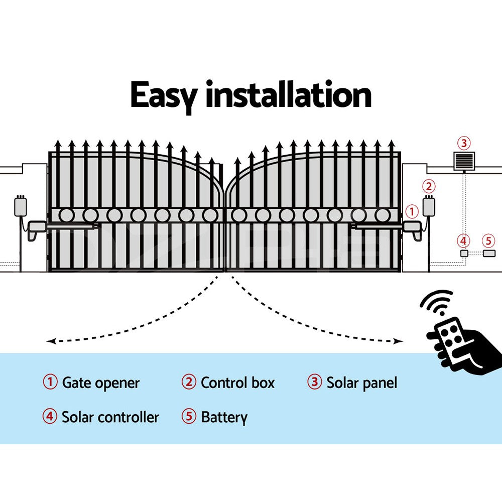 Gate Opener 1200KG Electric Automatic Motor Solar Remote