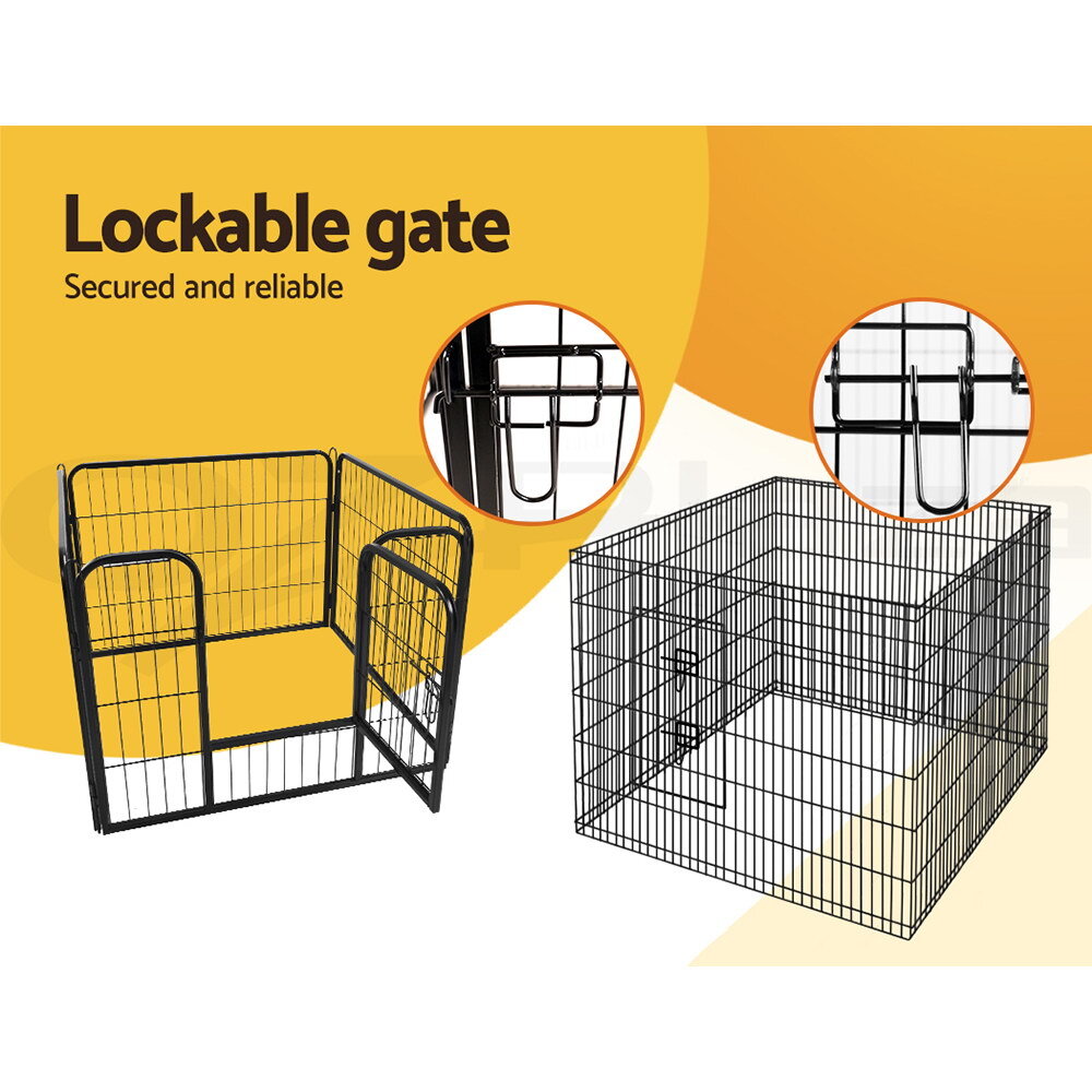8 Panel Foldable Metal Dog Puppy Playpen Enclosure