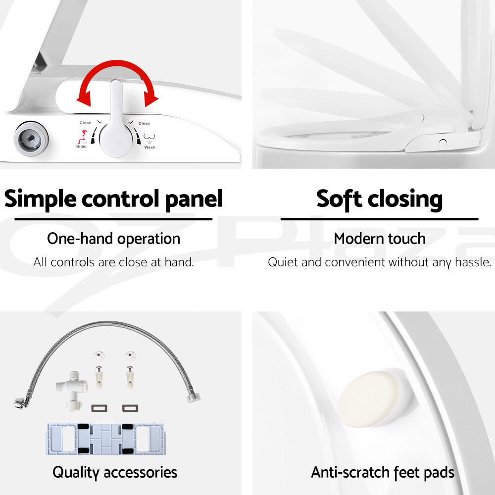 Non-Electric Bidet Toilet Seat Auto Water Spray Knob Control
