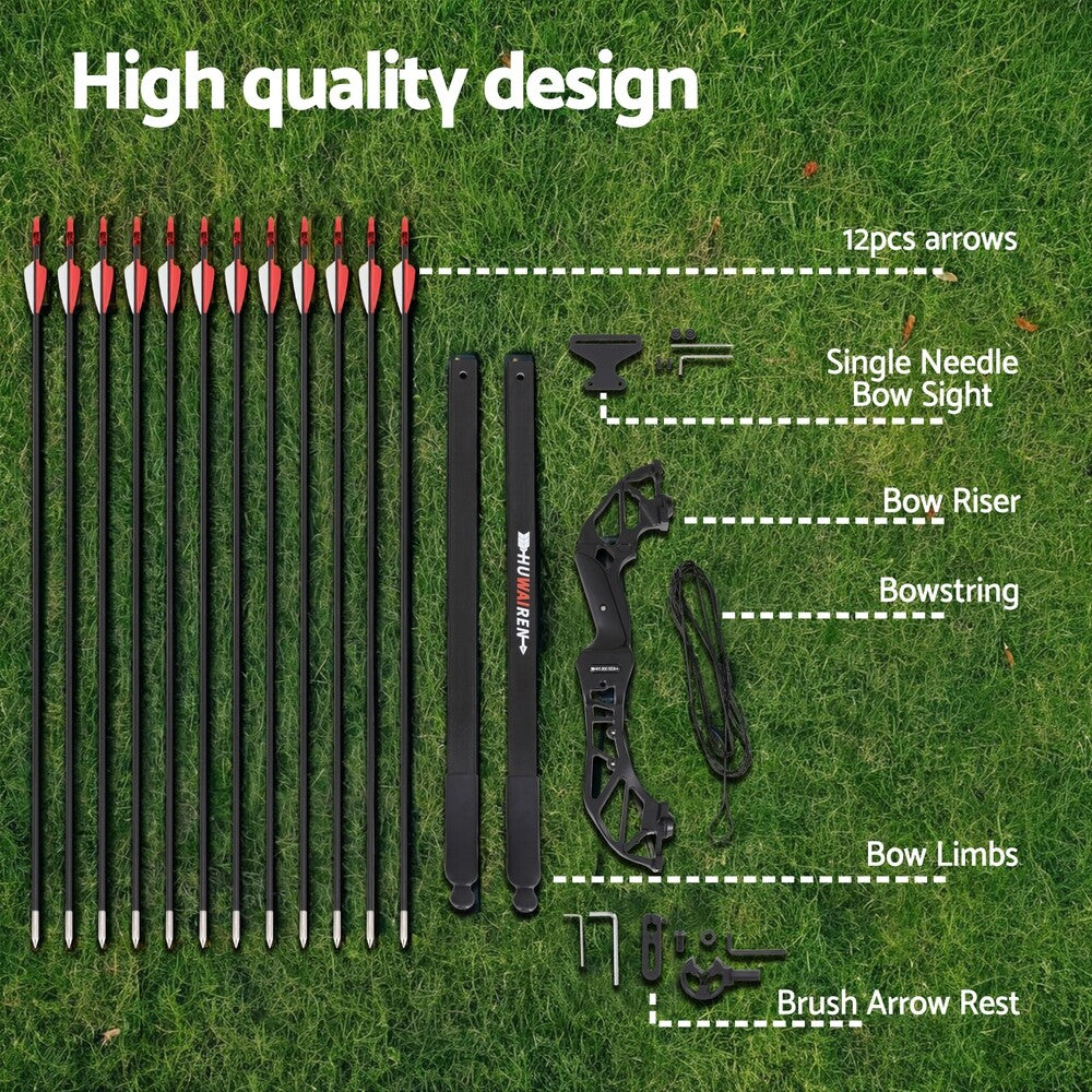 55lb Takedown Recurve Bow & Arrow Set Archery Hunting Adult
