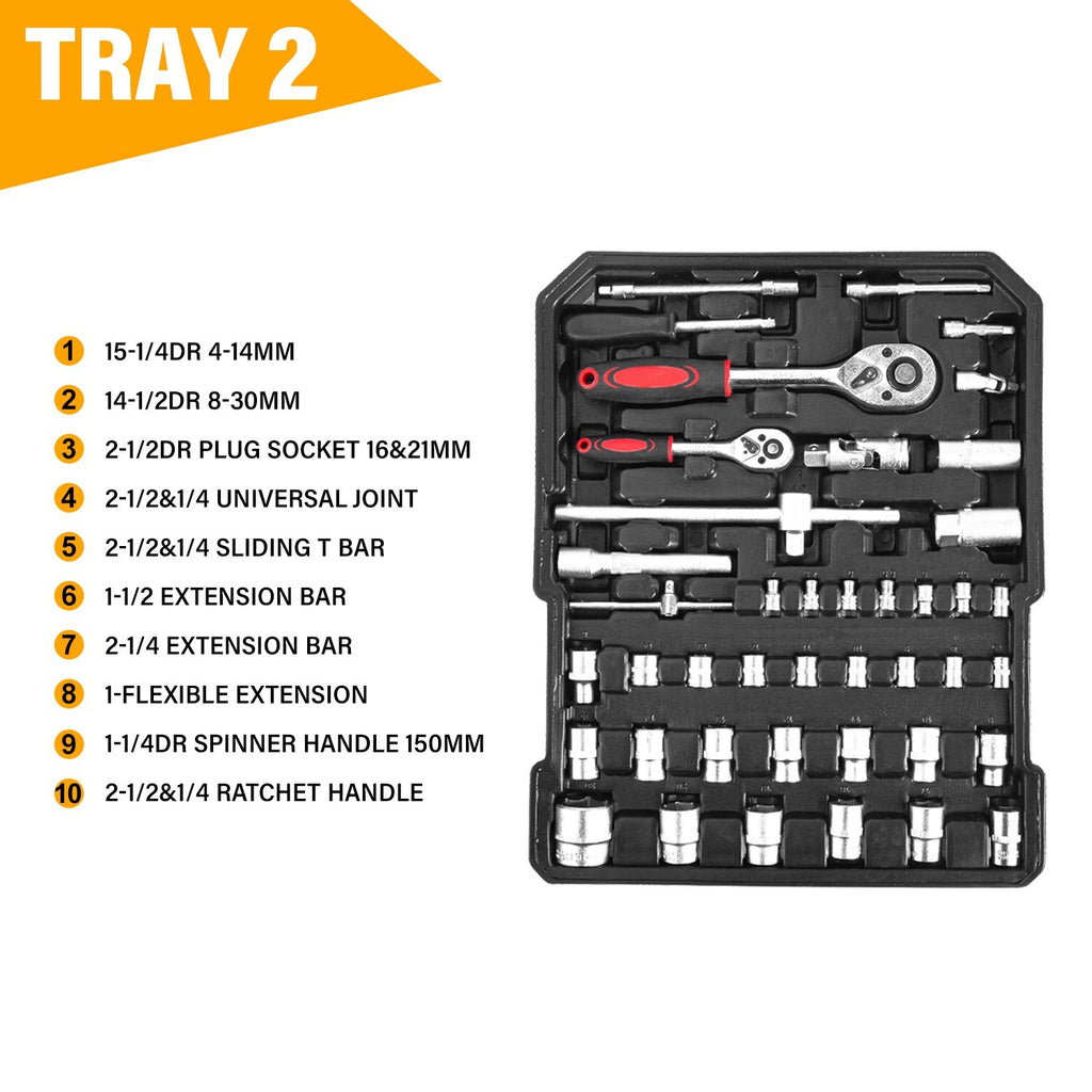 1180pc Tool Set – Portable Toolbox Trolley DIY Hand Tools