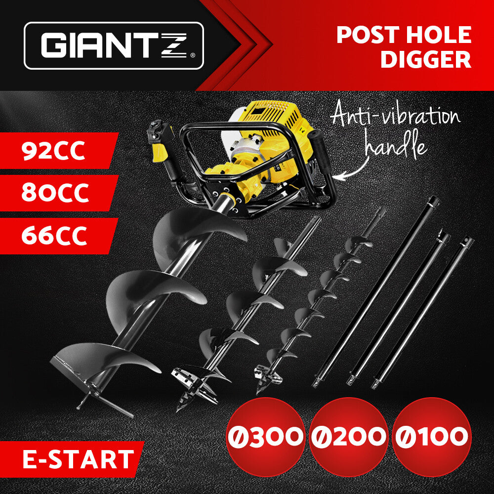 Petrol Post Hole Digger Auger Drill Borer Fence Earth Power Bits