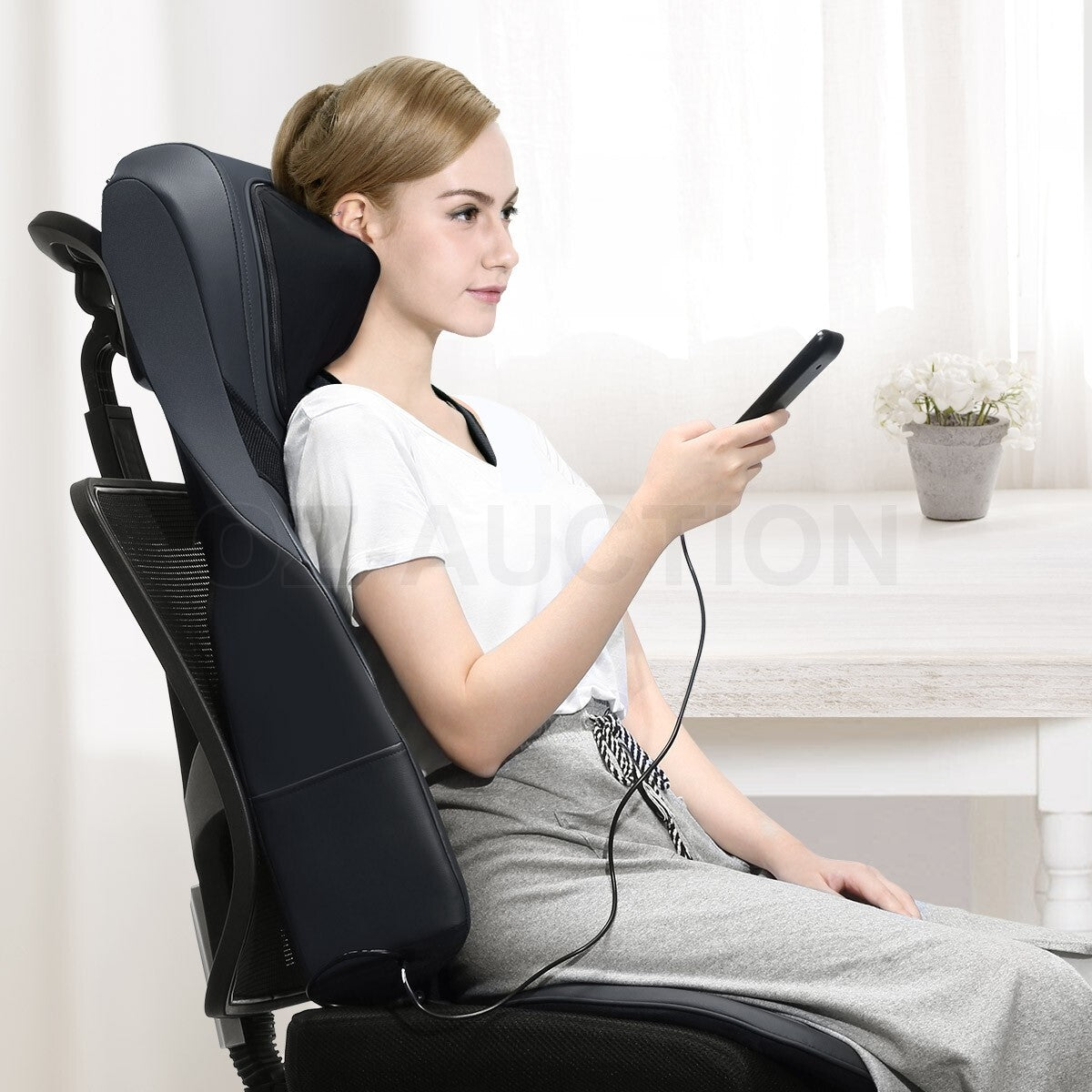 Shiatsu Massage Cushion – 12 Nodes Full Body, Neck & Back for Car/Chair