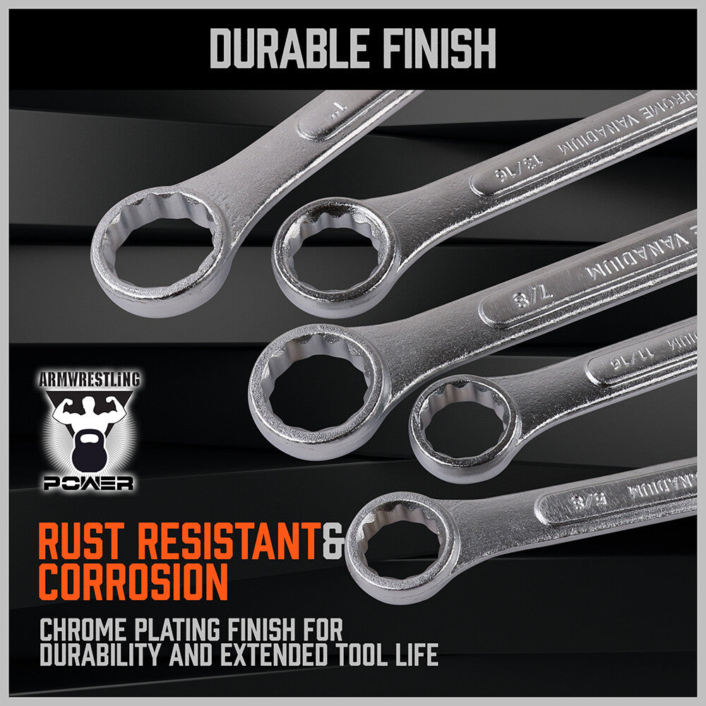 26PCS Spanner Set – Metric & SAE CRV with Carry Pouch