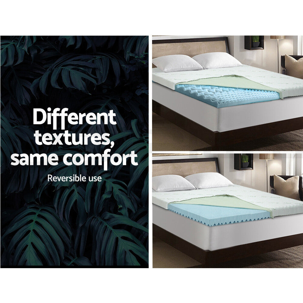 8cm Memory Foam Mattress Topper Cool Gel Bamboo 7-Zone