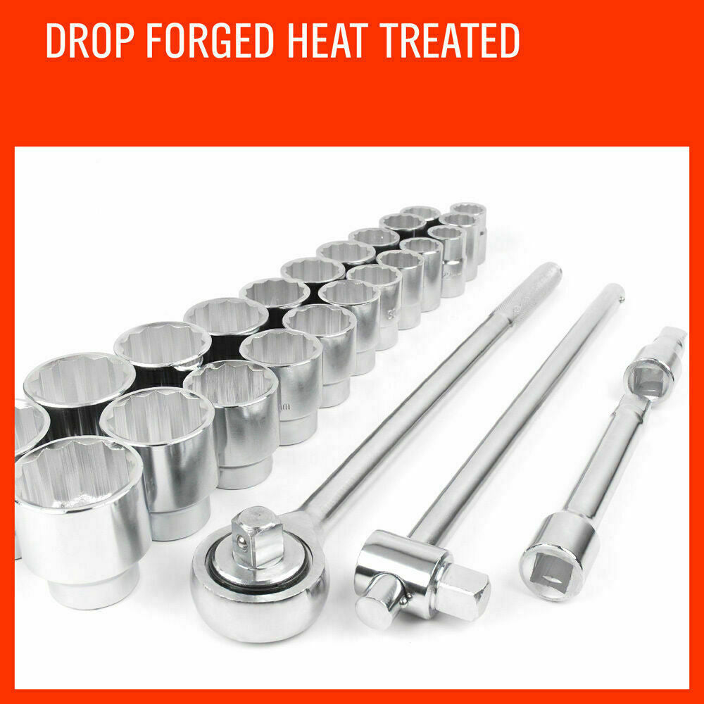 27pc Heavy Duty Socket Wrench Set – 3/4" Drive Metric & Imperial