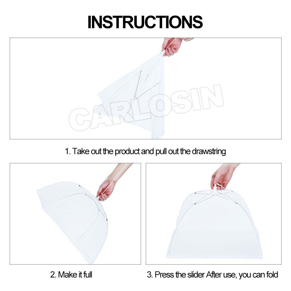 6x BBQ Food Cover Collapsible Pop Up Mesh Fly Wasp Net