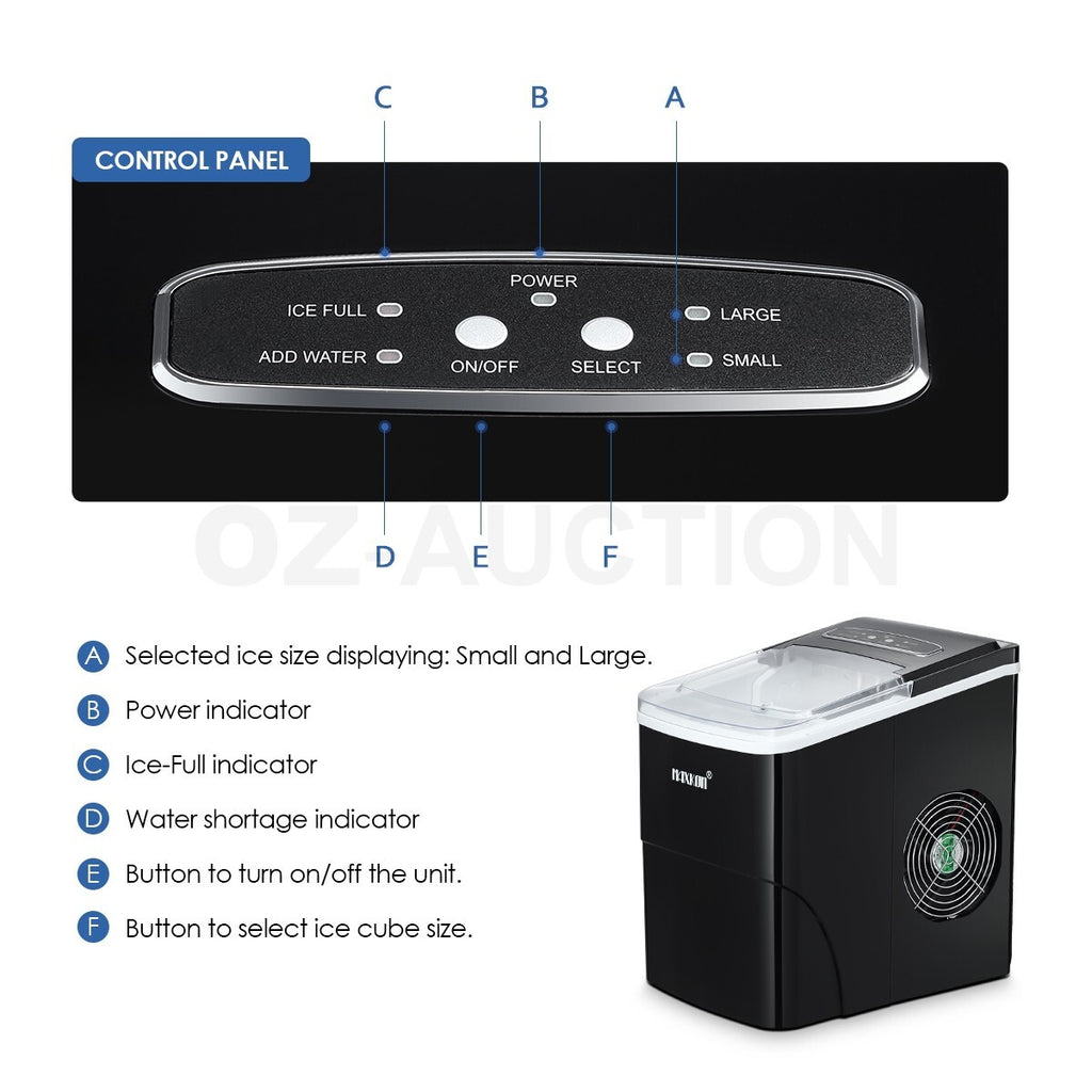 MAXKON 12KG Ice Maker Machine Countertop Commercial 2L Tank