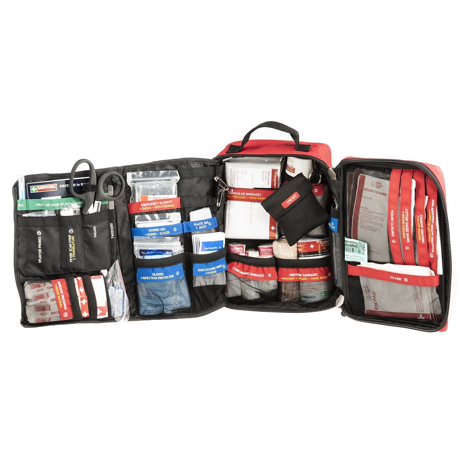 Survival First Aid Kit Workplace Compliant 140 pieces Compact Oz Design Kings