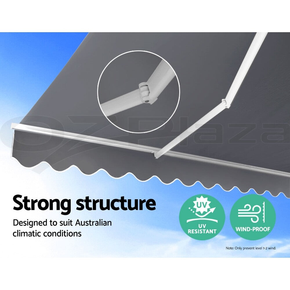 Retractable Awning Folding Arm Sunshade Pearl Grey