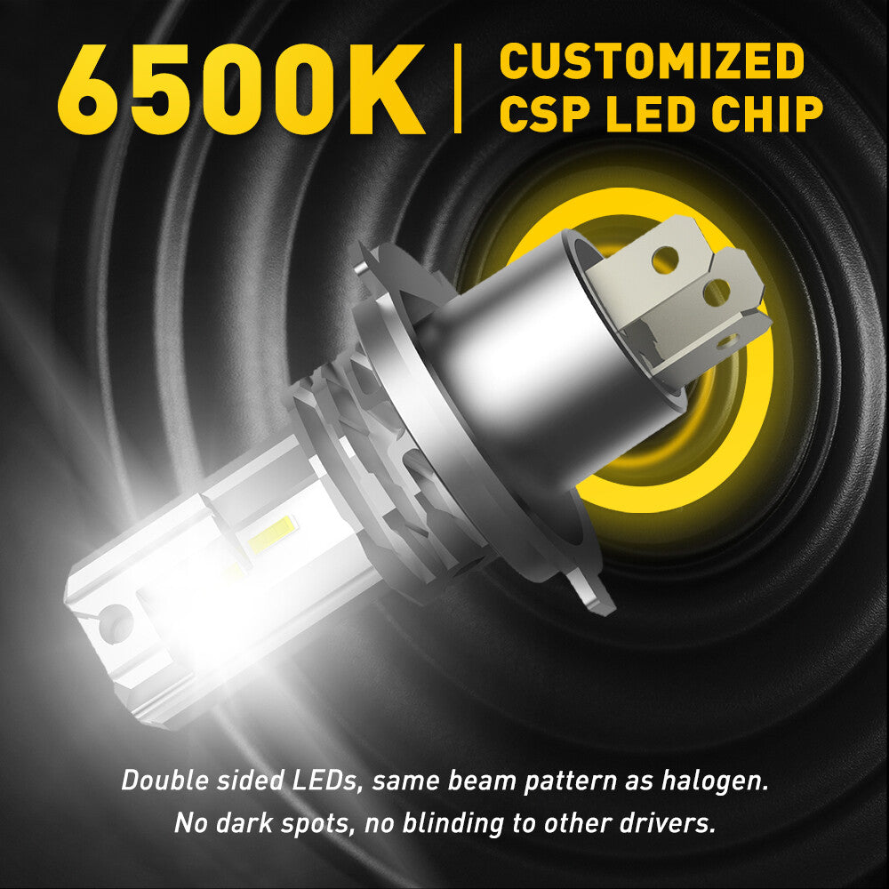 AUXITO H4 LED Headlight Bulbs 6500K White Performance Dual Beam