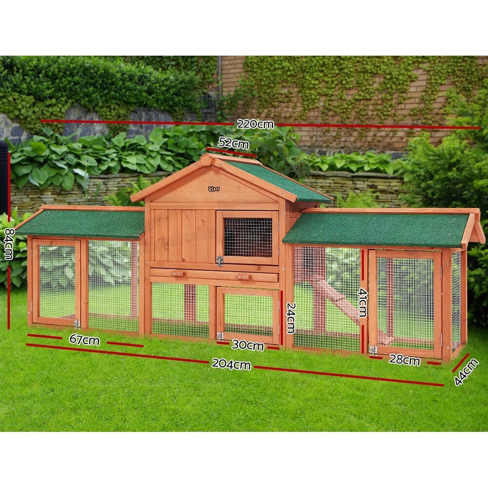 Large Chicken Coop Rabbit Hutch Wooden Outdoor Run Cage