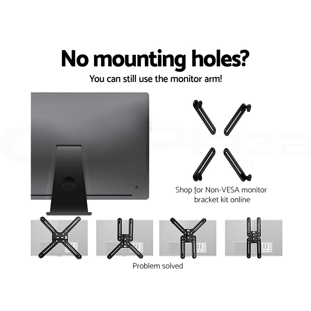 32'' Dual Monitor Desk Mount Arm Bracket Black
