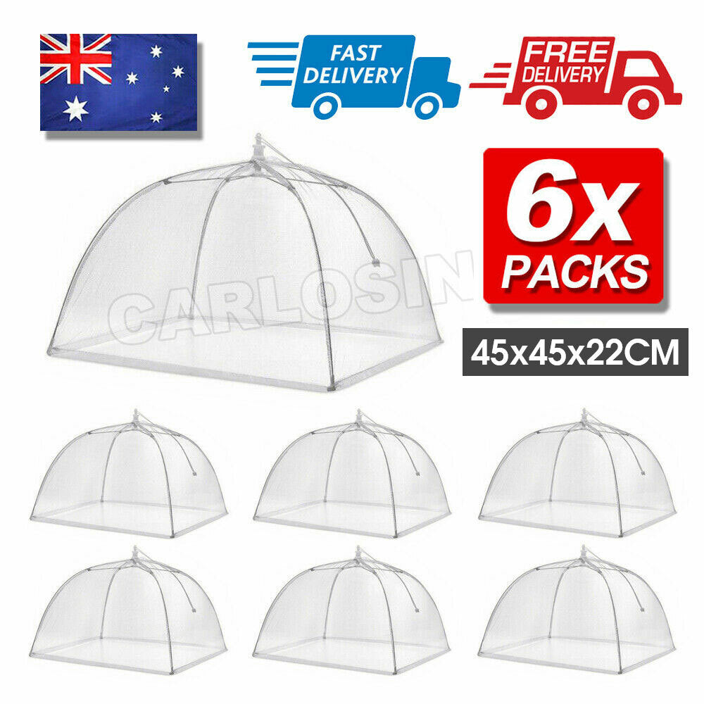 6x BBQ Food Cover Collapsible Pop Up Mesh Fly Wasp Net