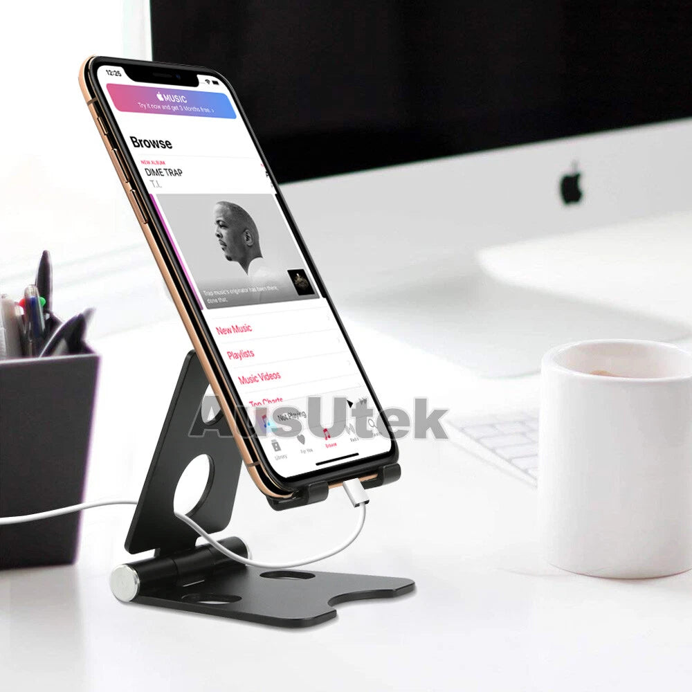 Universal Folding Aluminum Tablet Mount Holder Stand For iPad iPhone Samsung