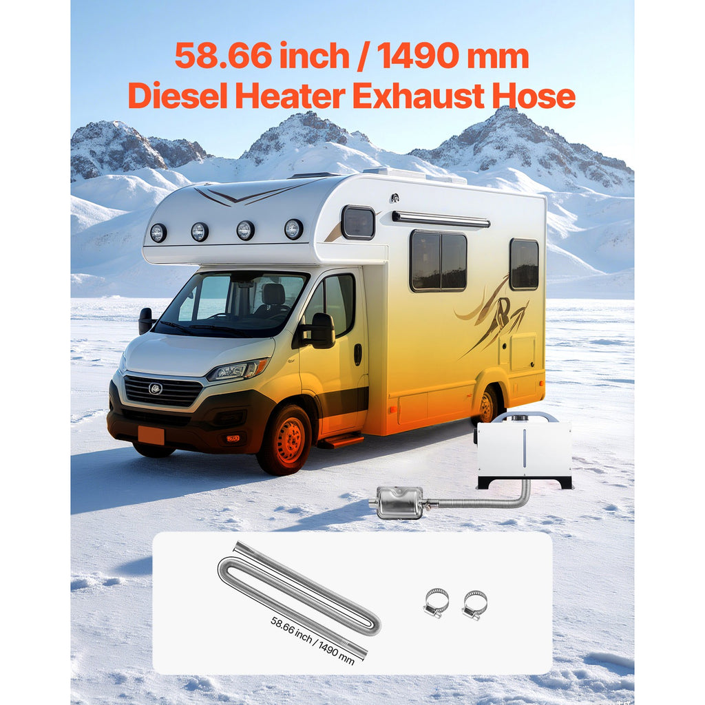 Uimoso Flexible Diesel Heater Exhaust Hose 1490mm with 2 Secure Clamps