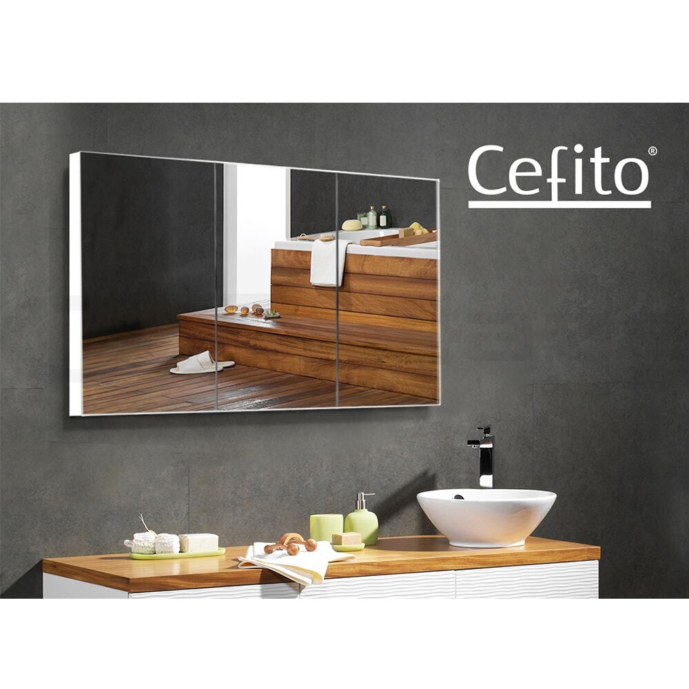 Bathroom Shaving Cabinet Mirror Vanity Wall Storage 900x720mm