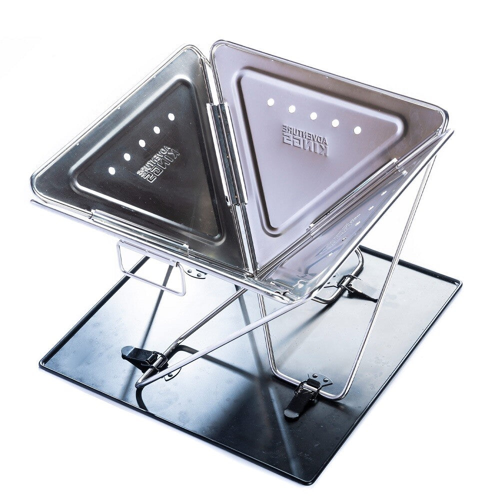 Adventure Kings Premium Stainless Steel Folding Firepit + Folding Firepit Grill