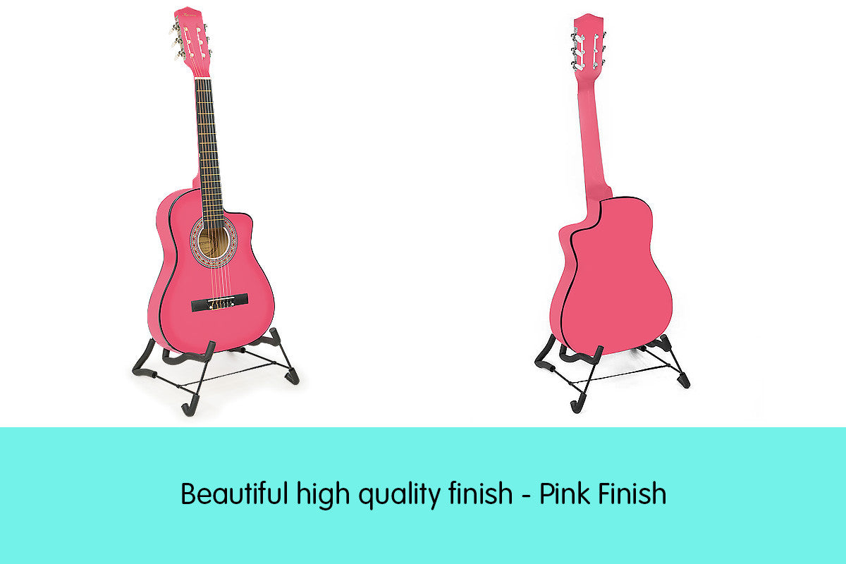 1/2 Size Pink Kids Acoustic Guitar for Early Music Learning