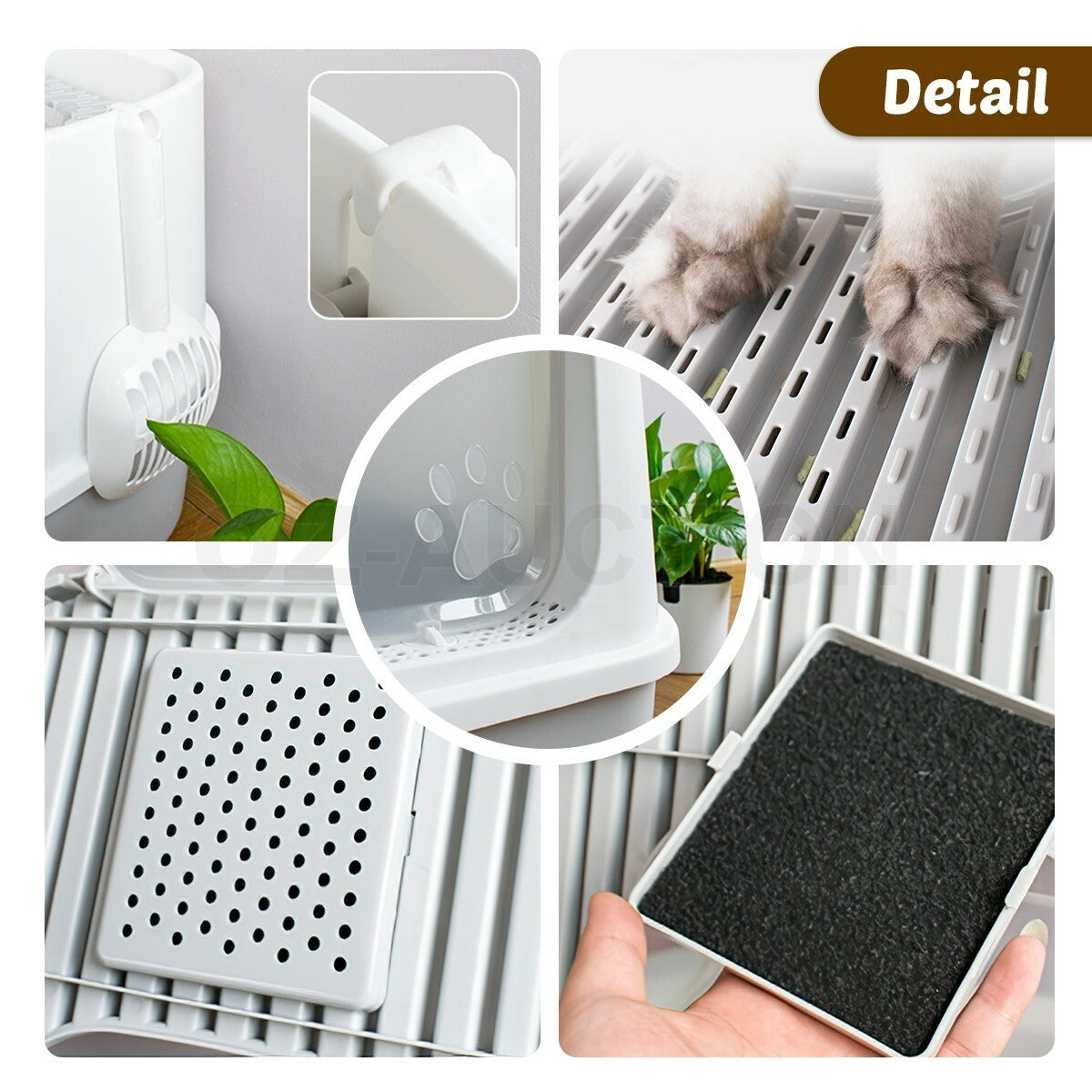 Fully Enclosed Hooded Cat Litter Box Kitty Toilet House