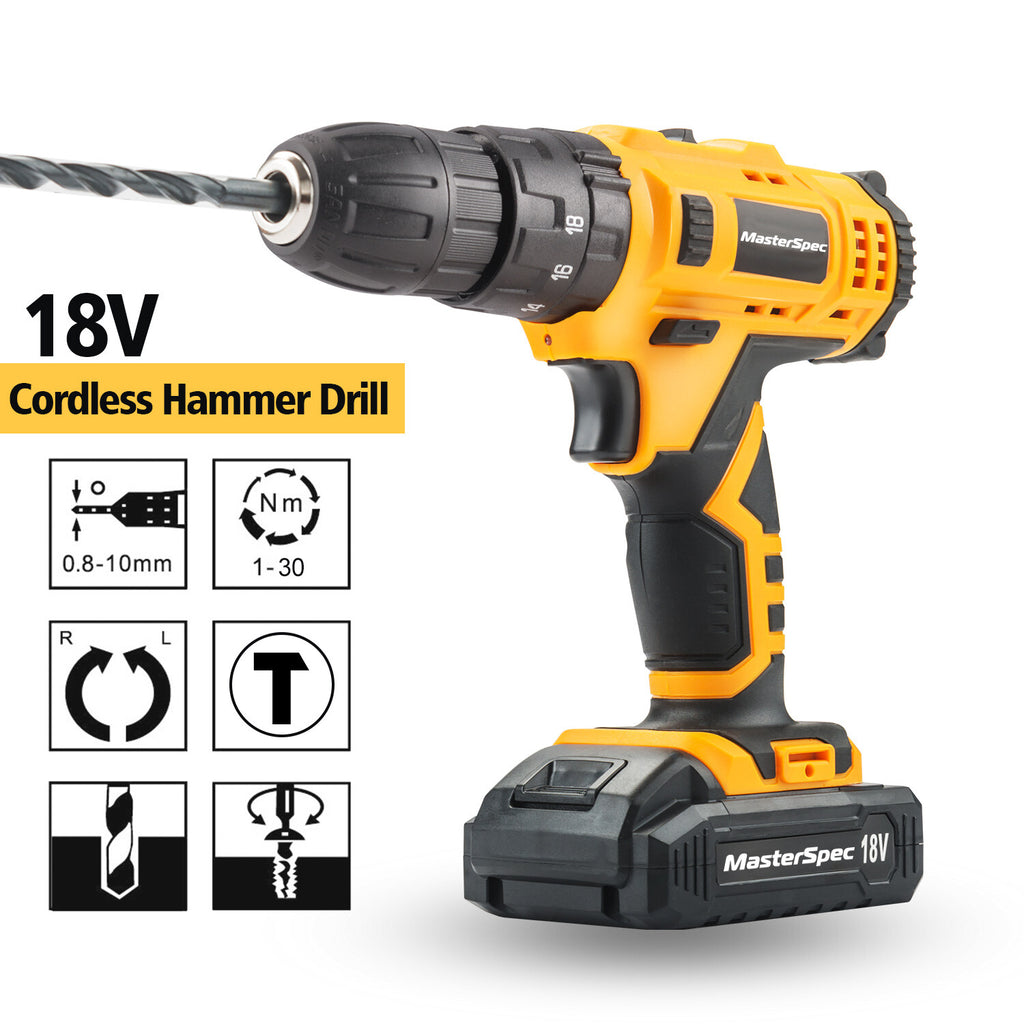 92pc Cordless Hammer Drill – 18V Power Tool Kit with Bits