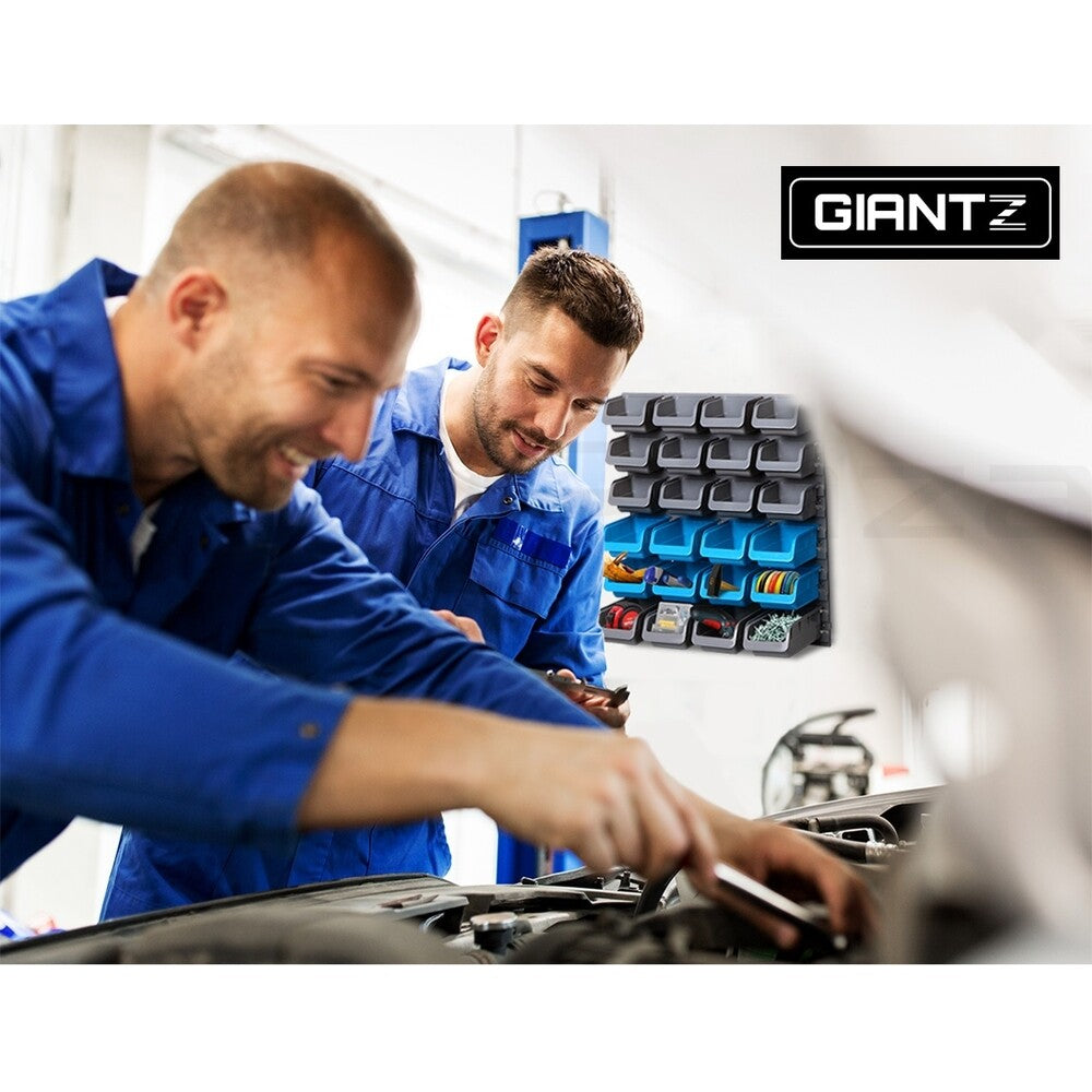 96 Storage Bin Wall-Mounted Rack Tool Parts Organiser