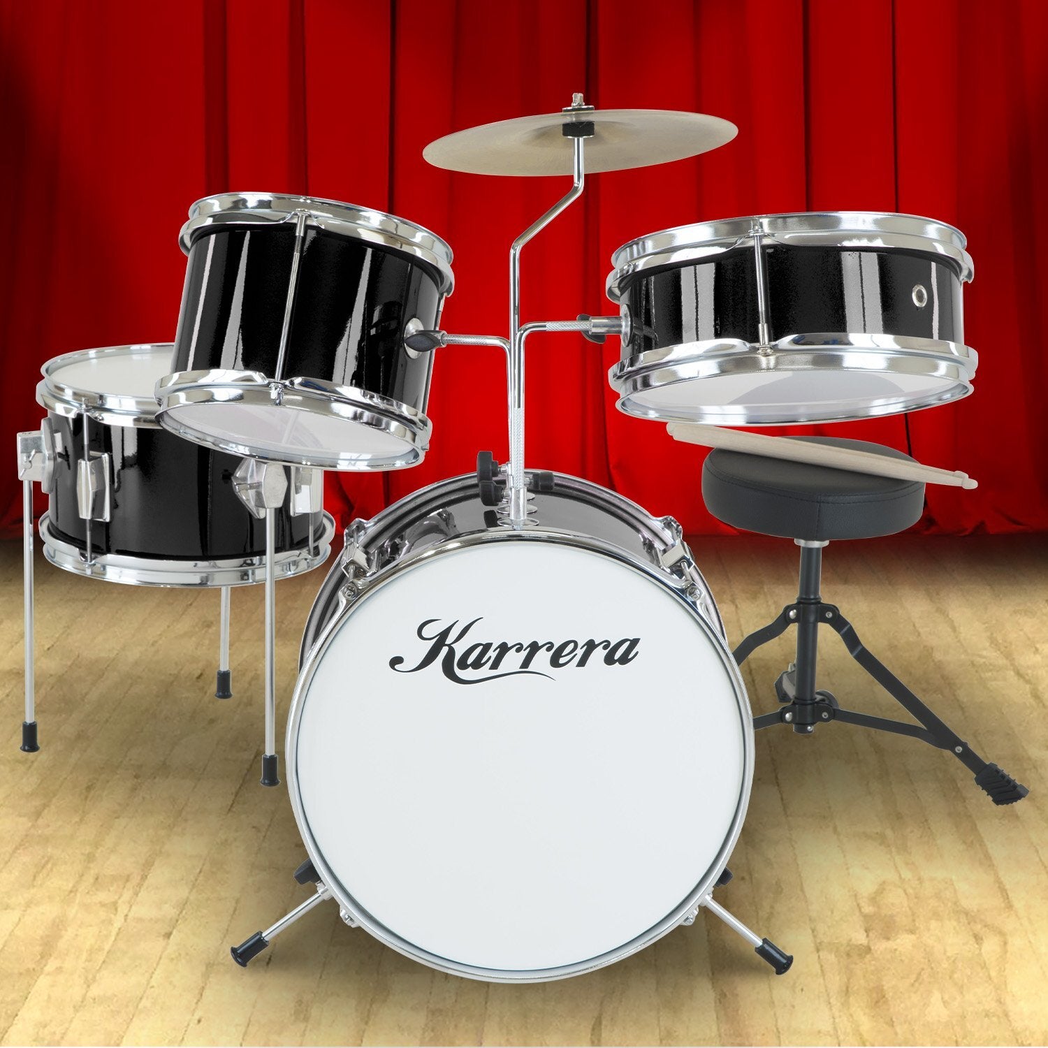 Kids Drum Kit 4 Piece Black Diamond Children’s Music Set
