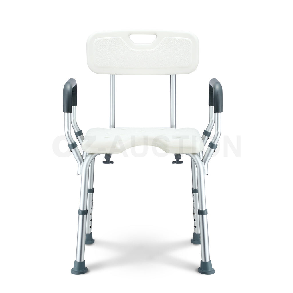 Shower Bath Chair Medical Seat Stool Safety Aid with Back Armrests