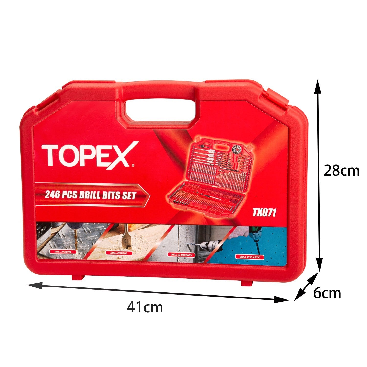 246pc Drill & Screw Bit Set – Titanium for Metal, Wood, Masonry