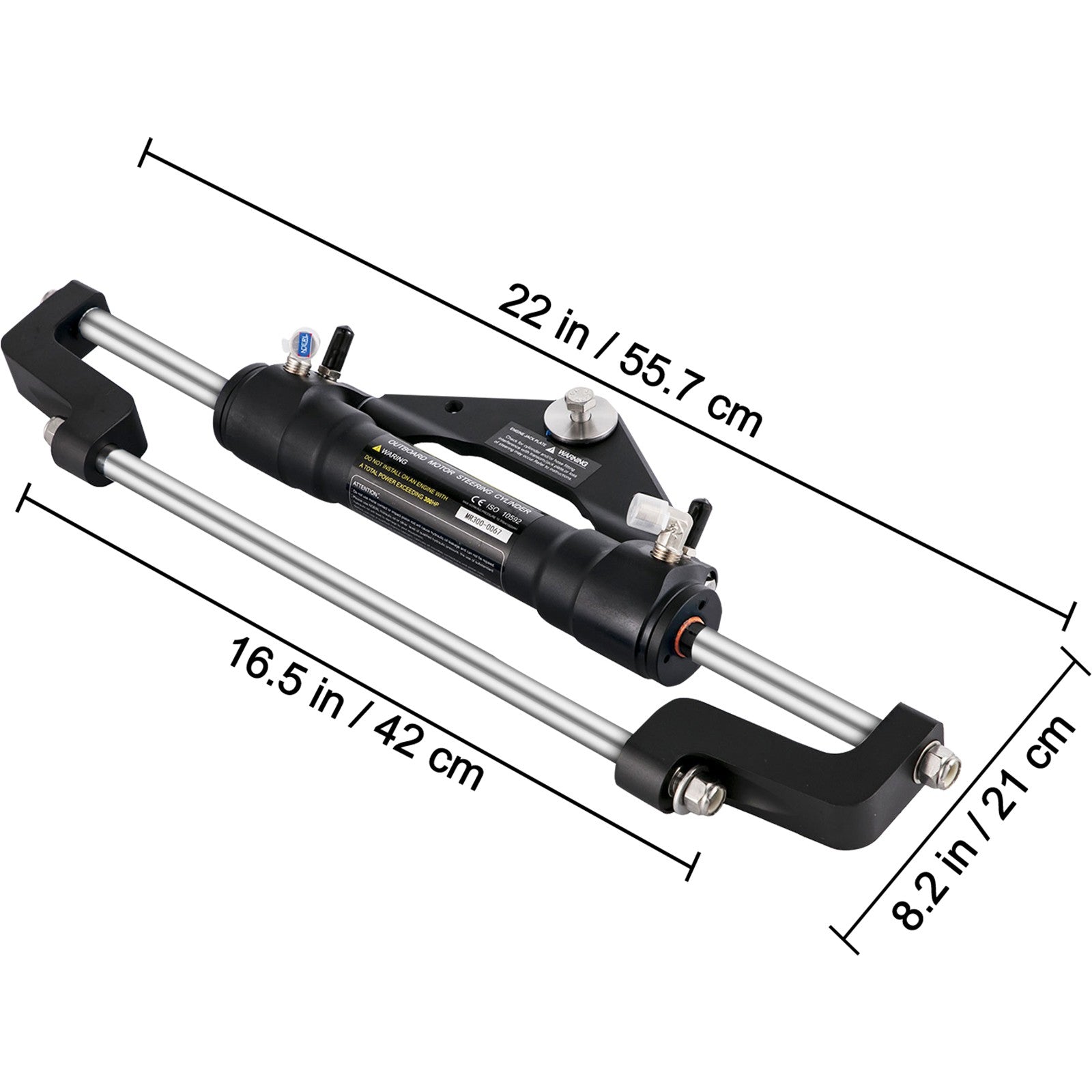 Uimoso HC5358-3 Front Mount Hydraulic Outboard Steering Cylinder Ram Up To 300HP