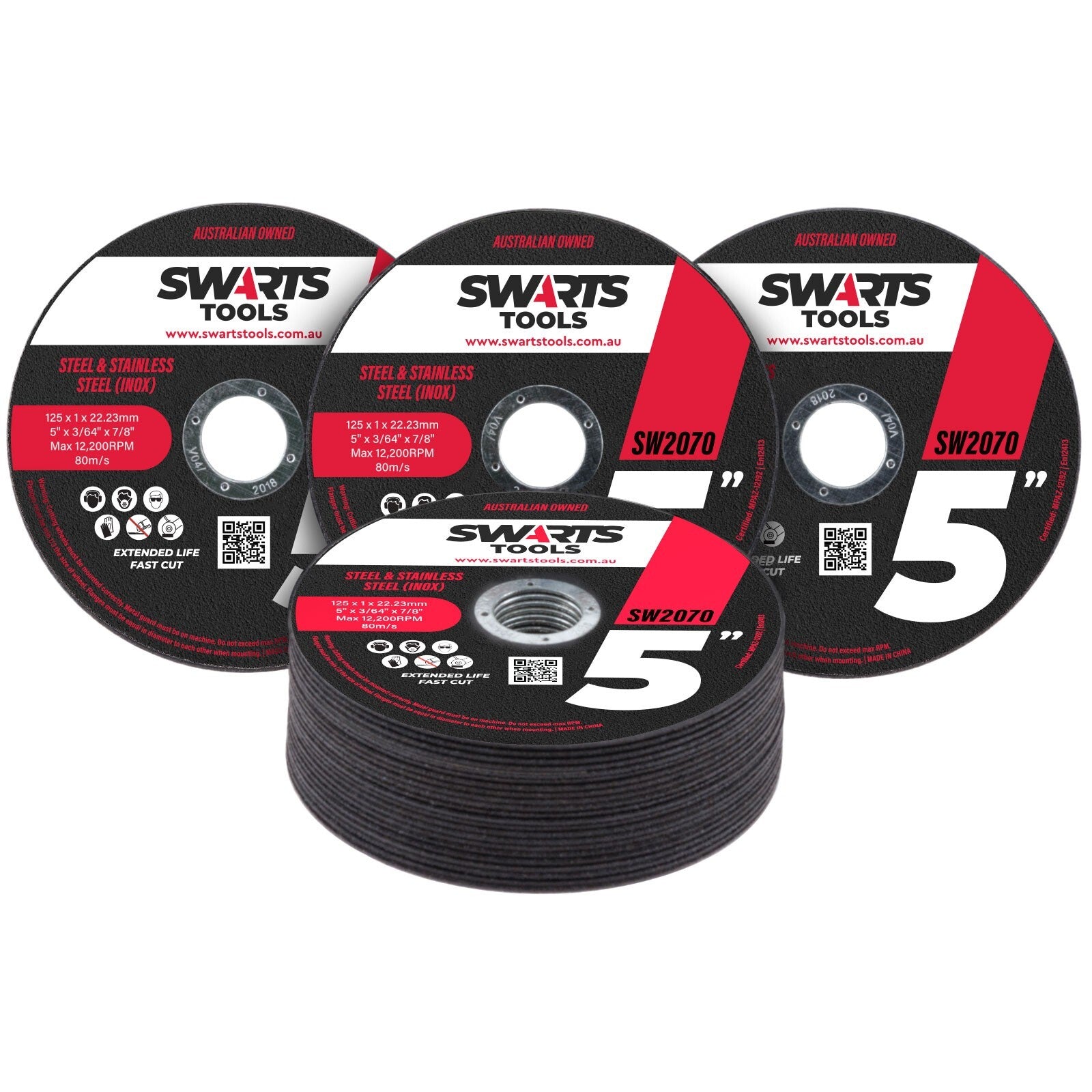 100pc 5" (125mm) Cutting Discs – Thin Angle Grinder Metal Wheels