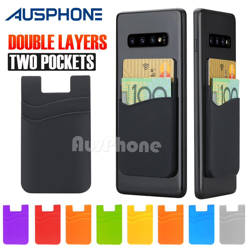 Silicone Phone Card Holder Wallet with 3M Adhesive All Iphone And Samsung