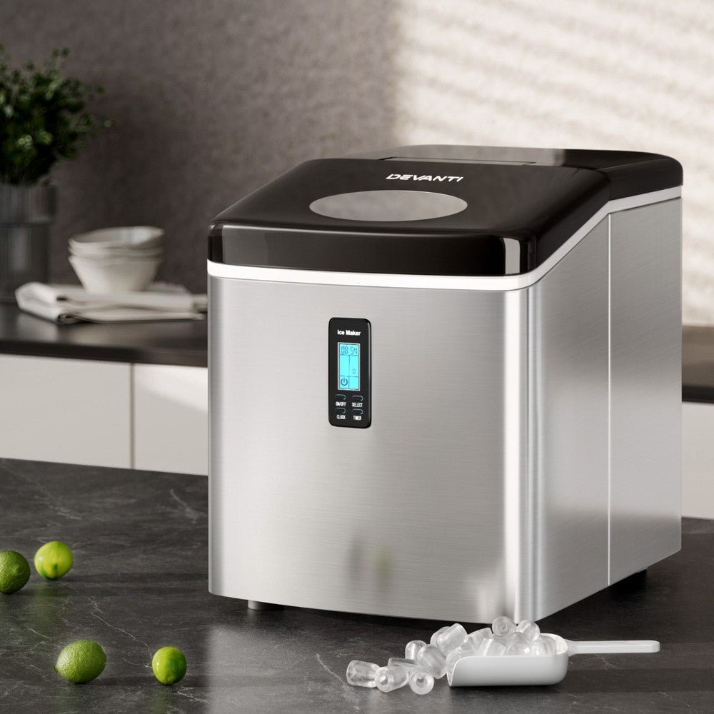 15kg Portable Ice Maker Ice Cube Machine 3L Stainless Steel
