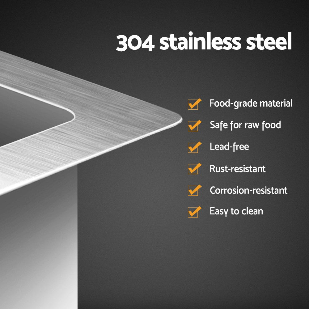 111x45cm Stainless Steel Kitchen Sink Double Bowl Silver