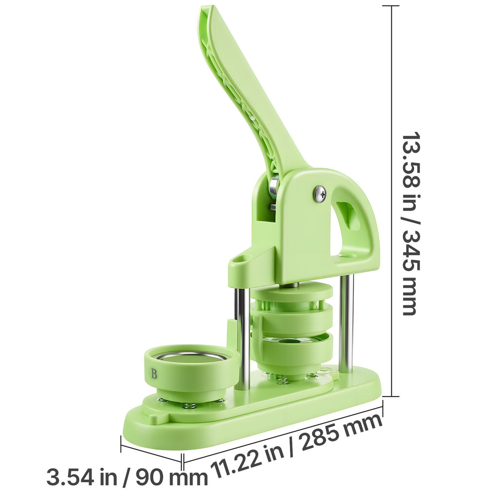 Uimoso Button Maker Machine with 58 mm Mold and 100 Button Components - Green