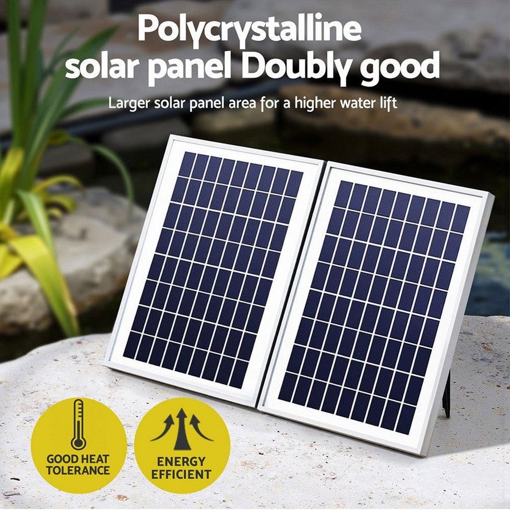 Solar Pond Pump Submersible Fountain Kit 1600L/H 2 Panels