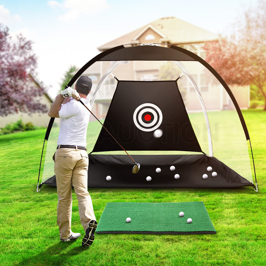 Home Golf Practice Set – Net & Mat for Driving and Chipping