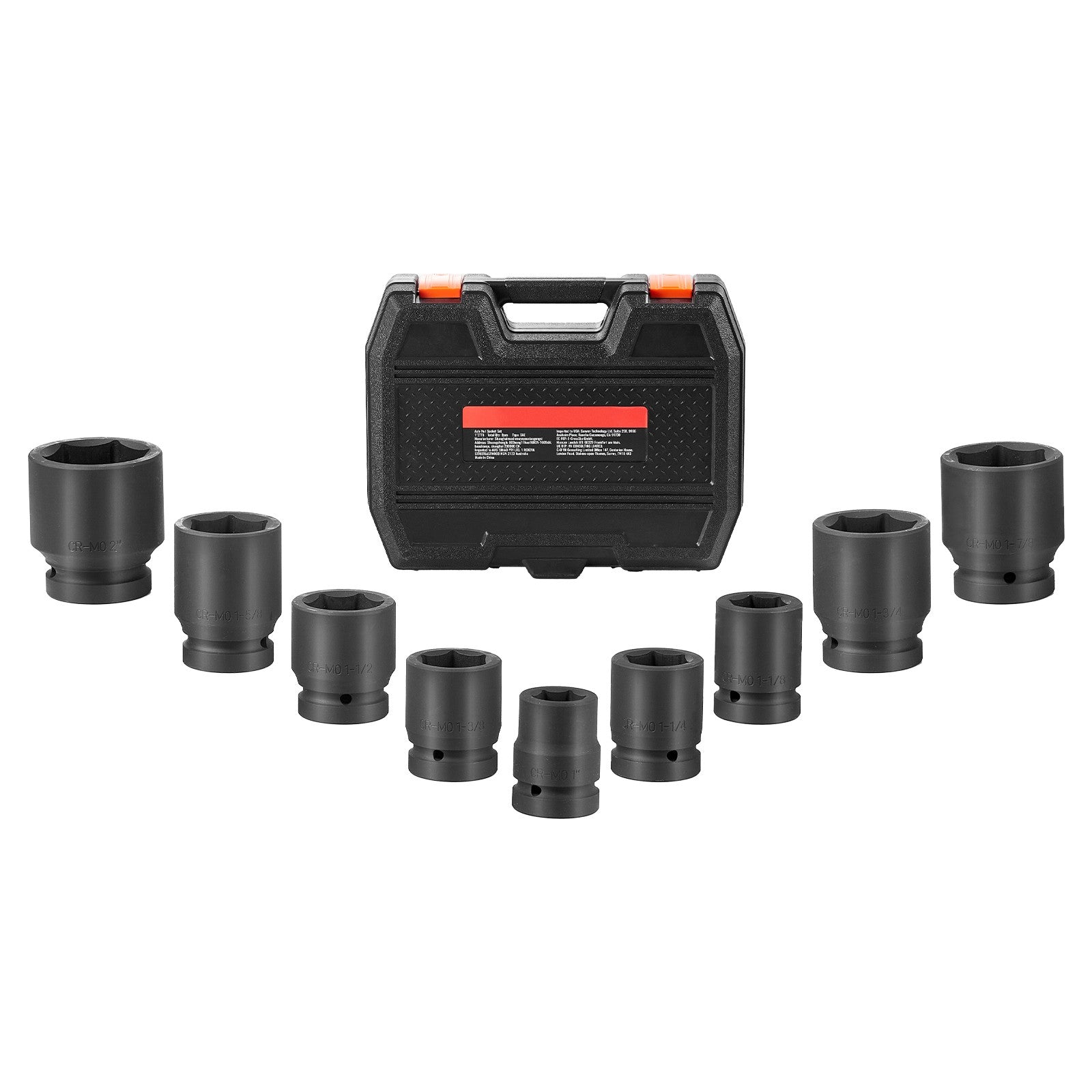 Uimoso Axle Nut Impact Socket Set 1" Drive 6-Point 9PCS SAE Spindle Nut Socket
