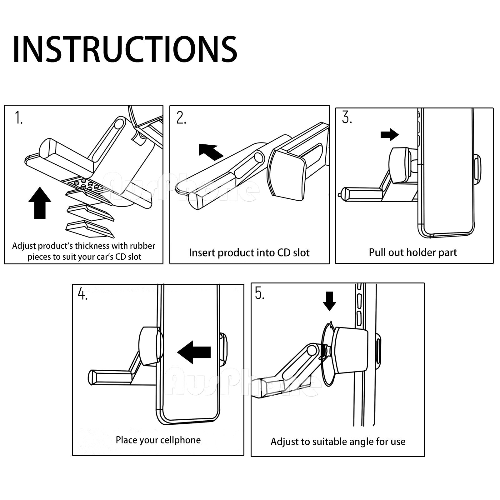Alightstone Car Mount Phone Holder CD Slot 360° Rotation