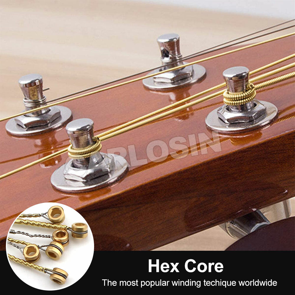 Acoustic Guitar Strings Steel Premium Light 6pcs with Free Pick