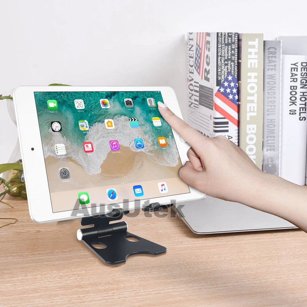 Universal Folding Aluminum Tablet Mount Holder Stand For iPad iPhone Samsung