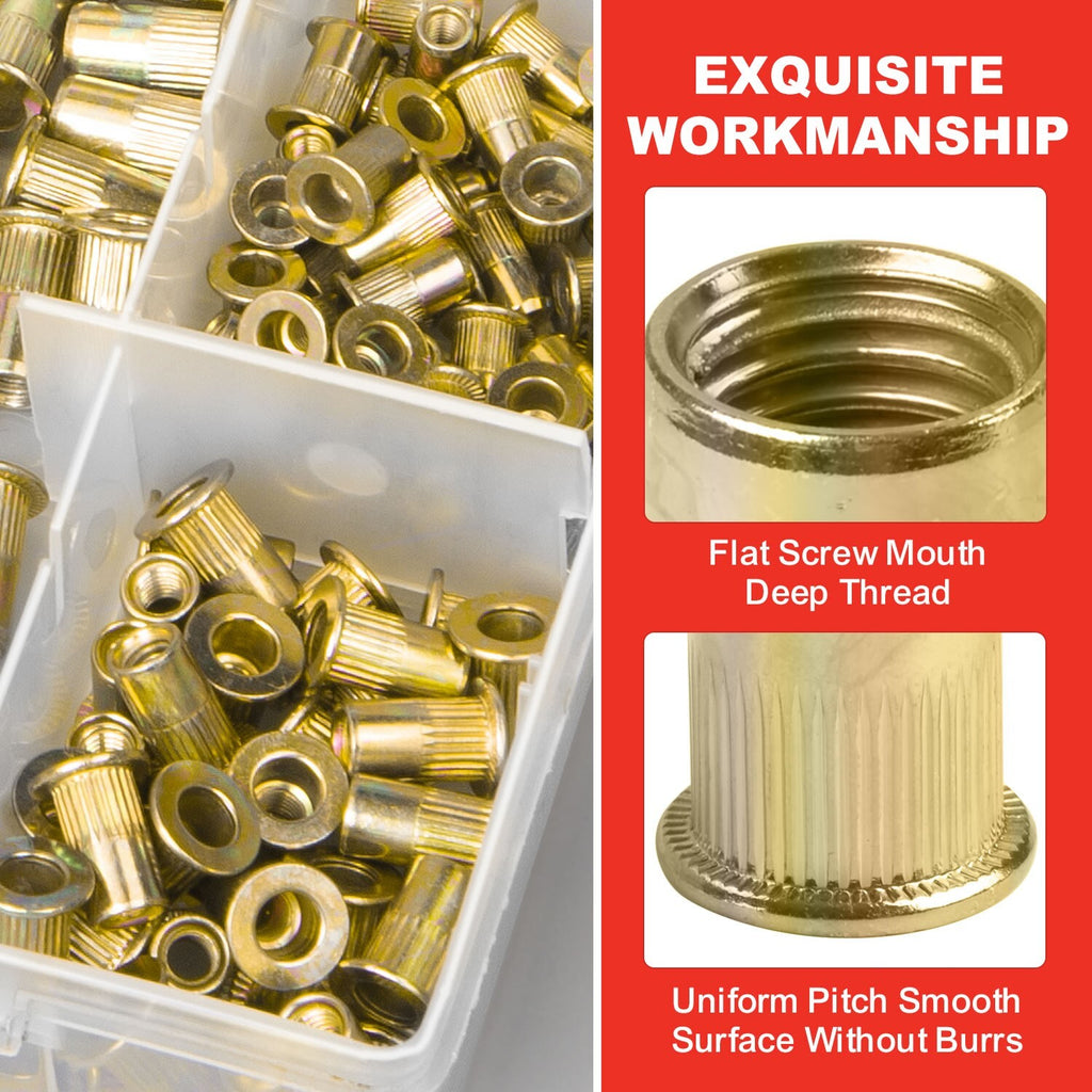 160pc Heavy Duty Nut Rivet Gun – Riveter Kit M3-M12