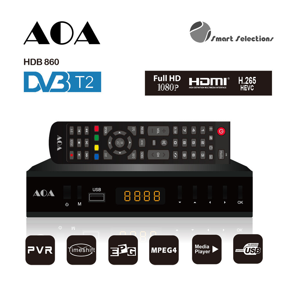 HDB860 AOA Full HD Set Top Box – DVB-T2, H.265, PVR for AU DTV