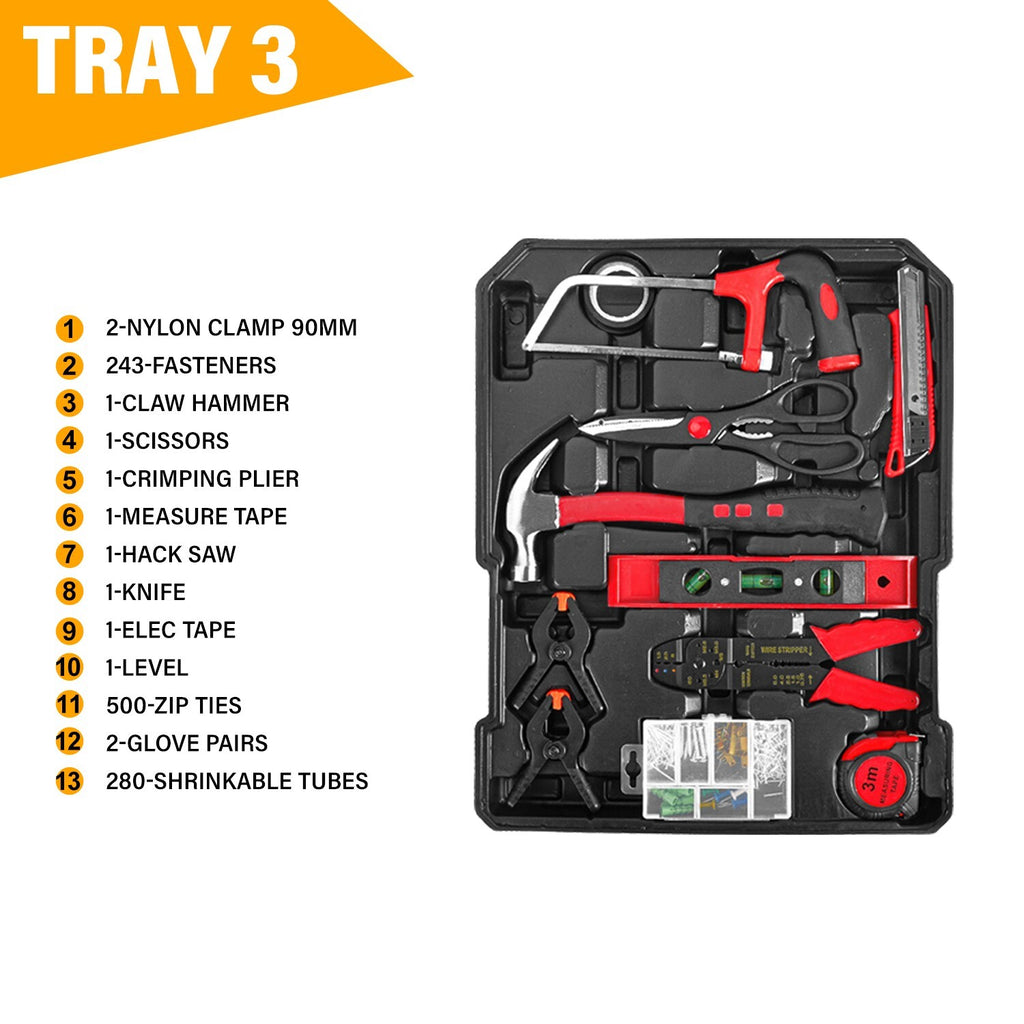 1180pc Tool Set – Portable Toolbox Trolley DIY Hand Tools