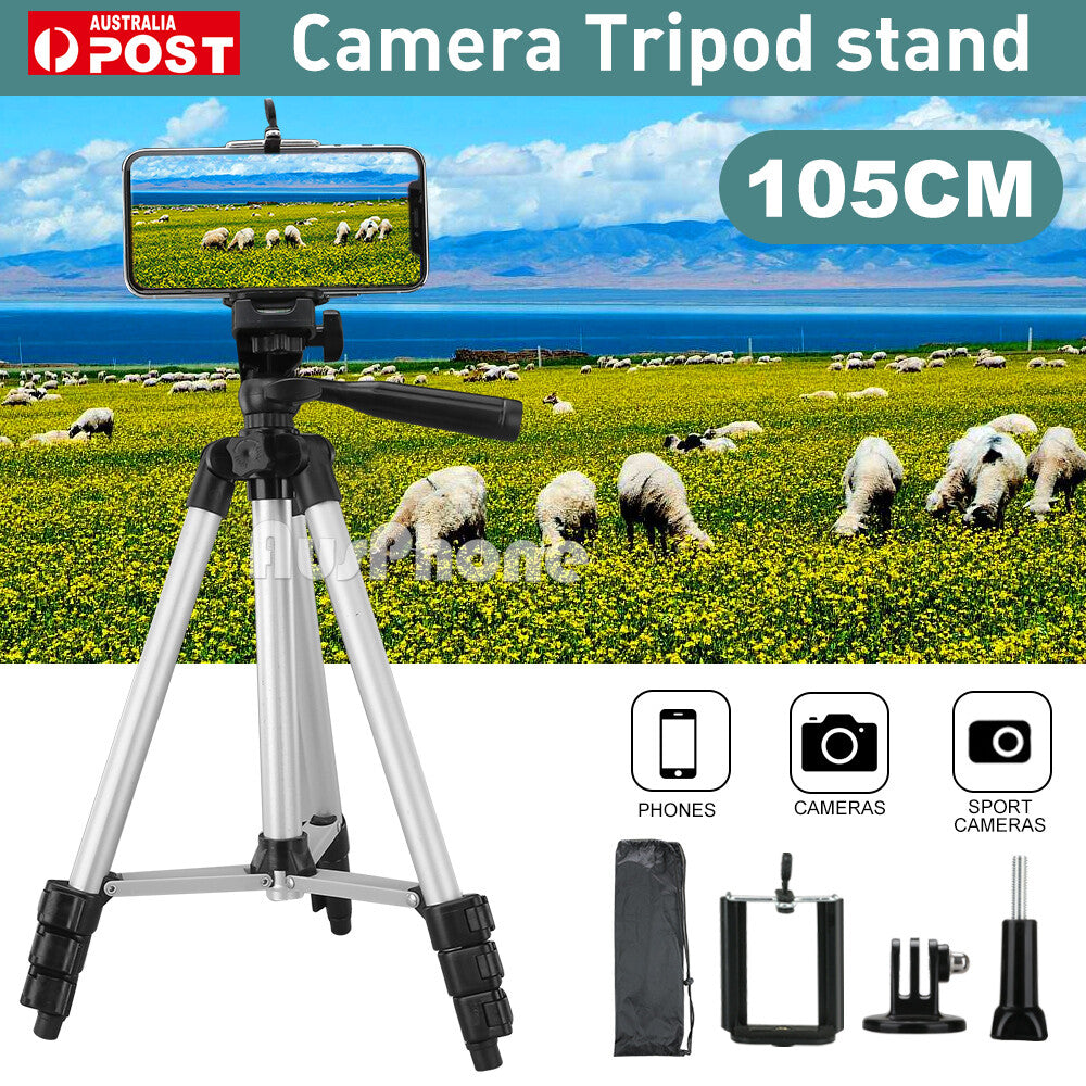 Universal Telescopic Camera Tripod Stand with Phone Mount