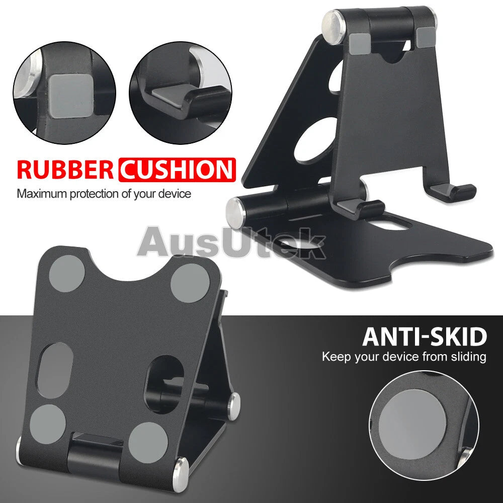 Universal Folding Aluminum Tablet Mount Holder Stand For iPad iPhone Samsung