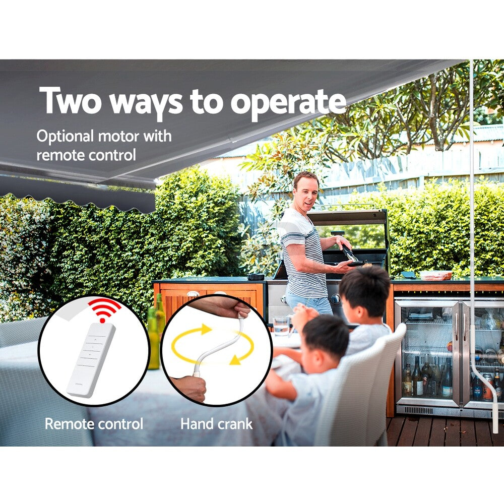 Retractable Awning Folding Arm Sunshade Pearl Grey